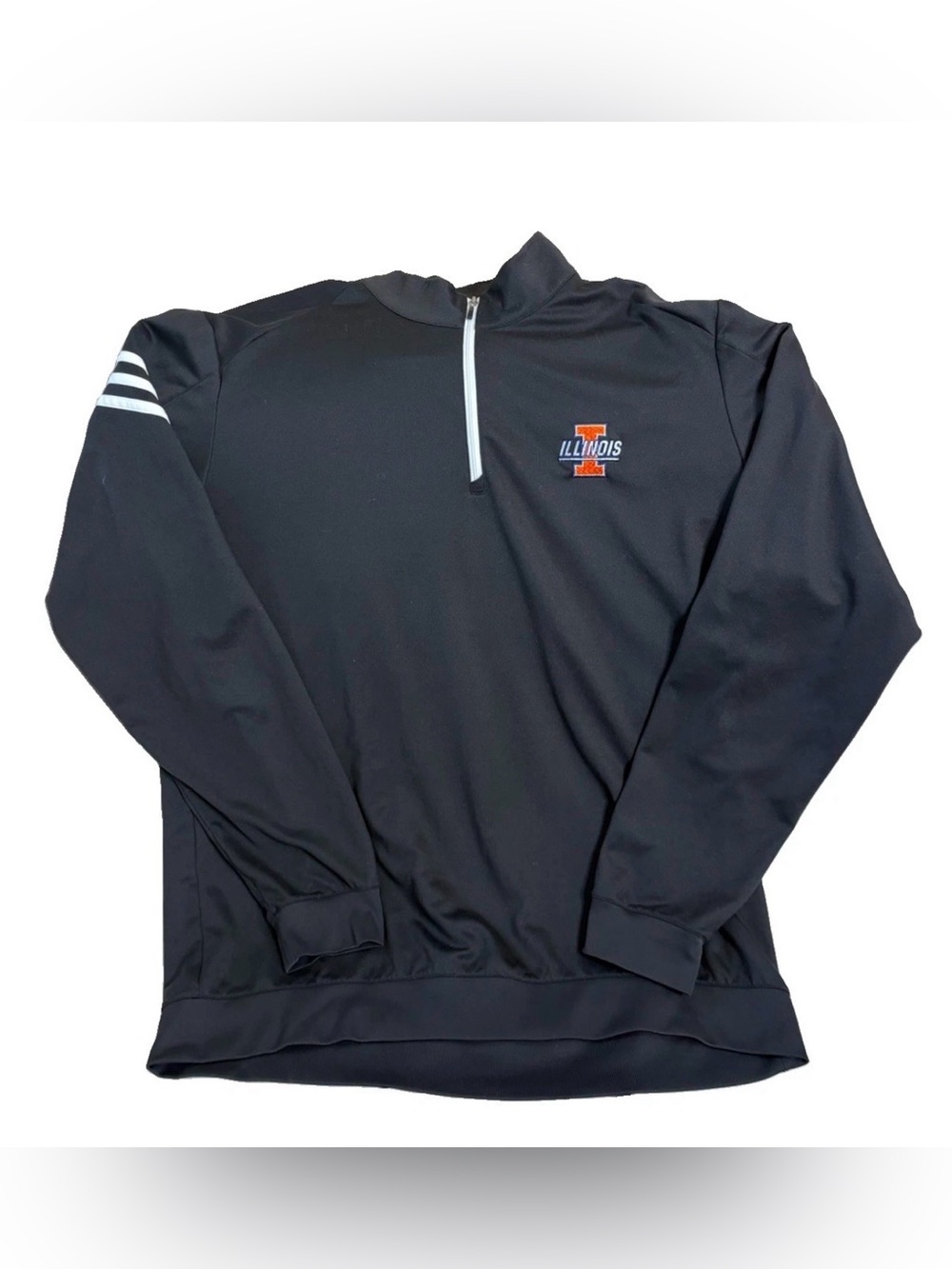 VTG Illinois Fighting Illini 1/4 Zip Pullover Jacket Windbreaker Mens XL